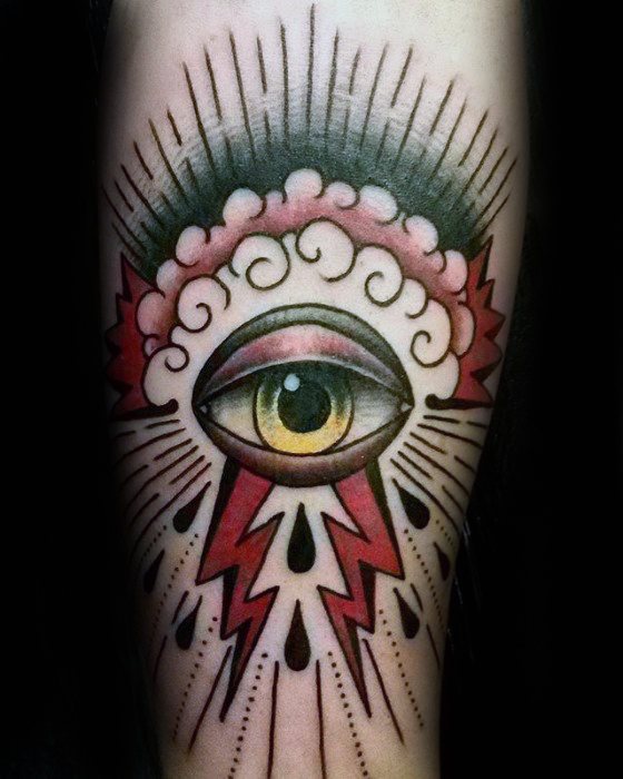 tatuaje clasico ojo para hombre 44