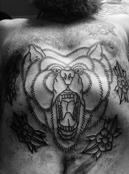 tatuaje clasico oso para hombre 20