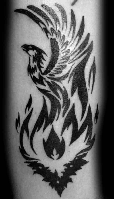 tatuaje fenix tribal para hombre 16