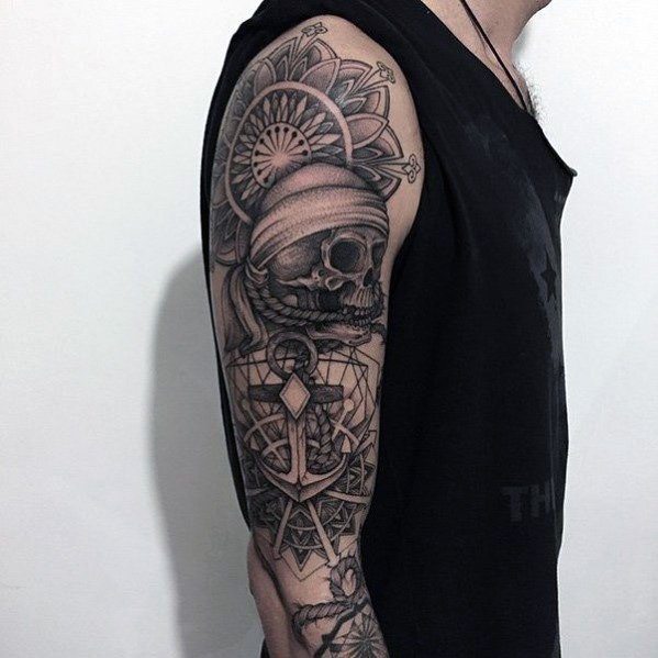 tatuaje increible ancla para hombre 04