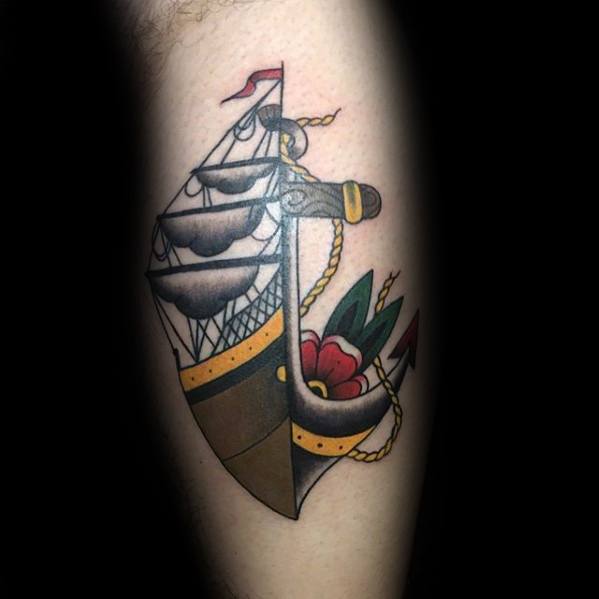 tatuaje increible ancla para hombre 12