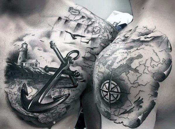 tatuaje increible ancla para hombre 16