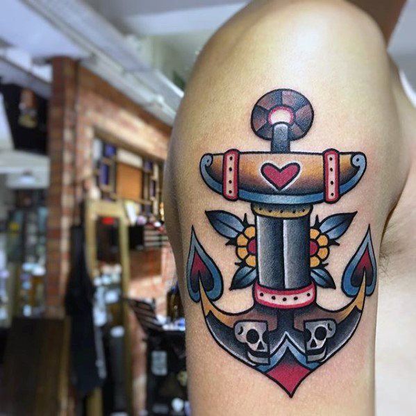 tatuaje increible ancla para hombre 31