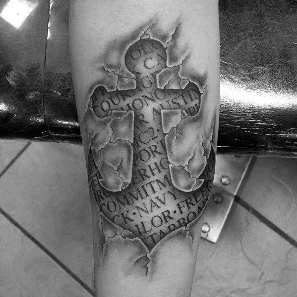 tatuaje increible ancla para hombre 33