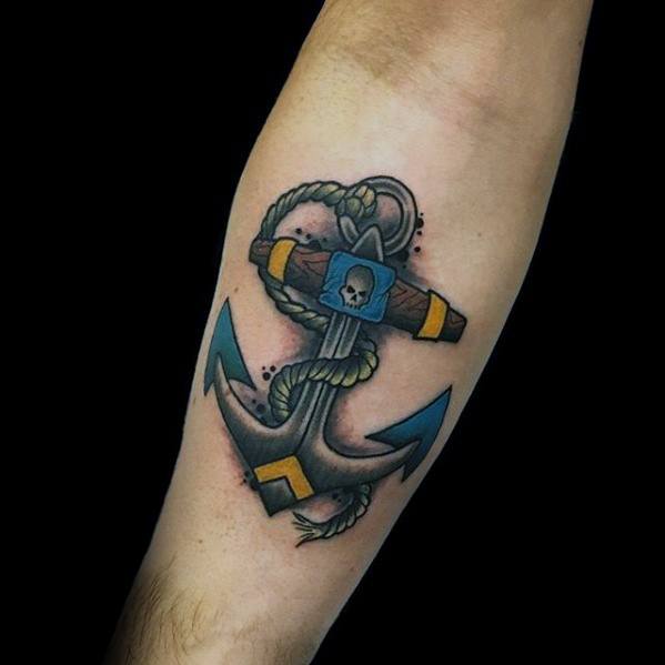 tatuaje increible ancla para hombre 43