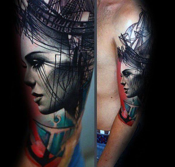 tatuaje increible ancla para hombre 51