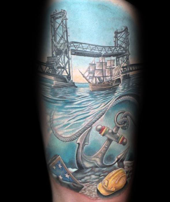 tatuaje increible ancla para hombre 56