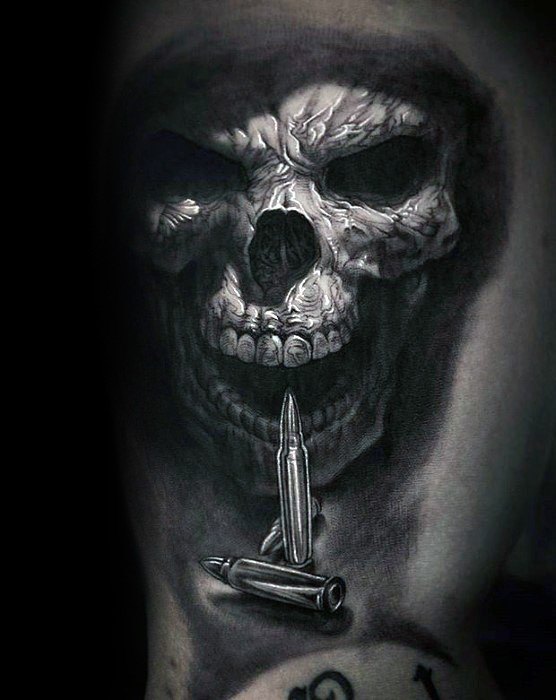 tatuaje increible calavera para hombre 03