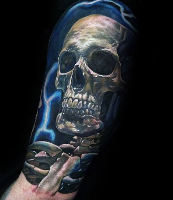 tatuaje increible calavera para hombre 04