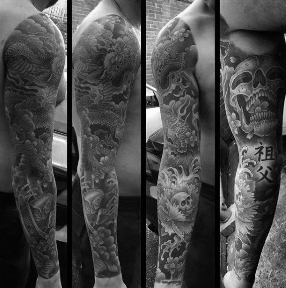 tatuaje increible calavera para hombre 06