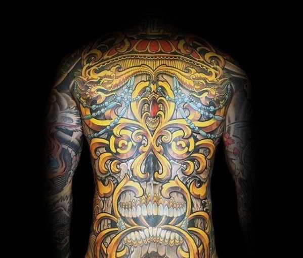 tatuaje increible calavera para hombre 10