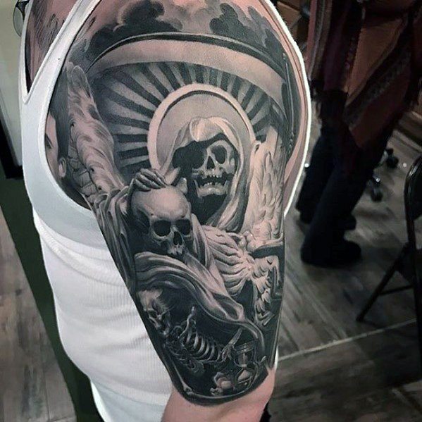 tatuaje increible calavera para hombre 12