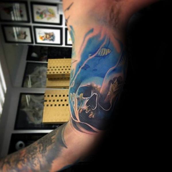 tatuaje increible calavera para hombre 14
