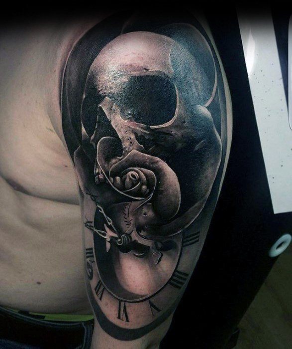 tatuaje increible calavera para hombre 15