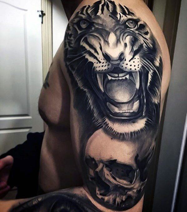 tatuaje increible calavera para hombre 26