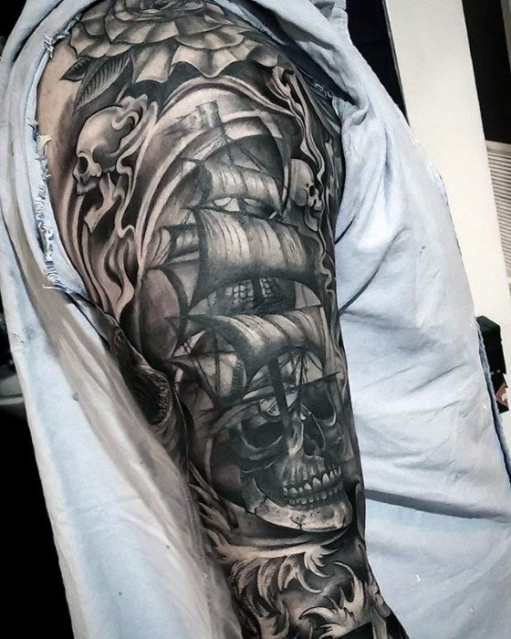 tatuaje increible calavera para hombre 29