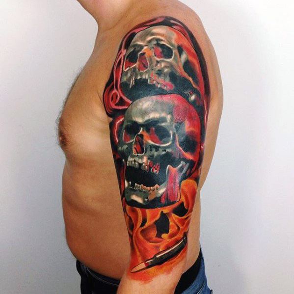 tatuaje increible calavera para hombre 33