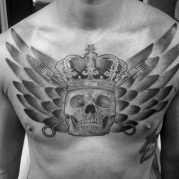 tatuaje increible calavera para hombre 34
