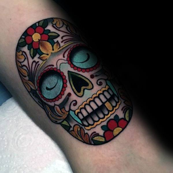 tatuaje increible calavera para hombre 40