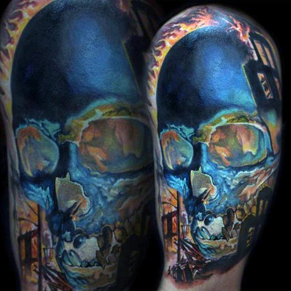 tatuaje increible calavera para hombre 41