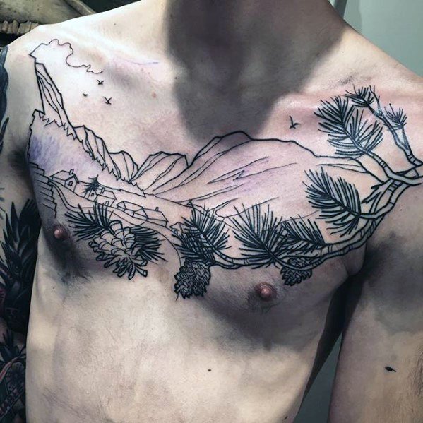 tatuaje increible pecho para hombre 16
