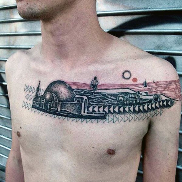 tatuaje increible pecho para hombre 35