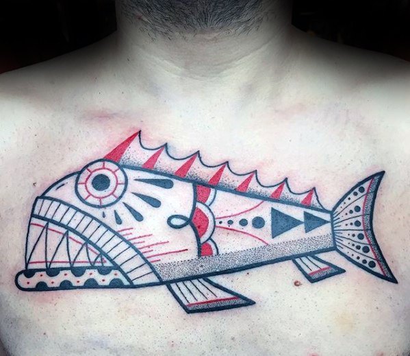 tatuaje increible pecho para hombre 43