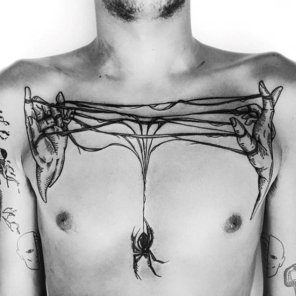 tatuaje increible pecho para hombre 47