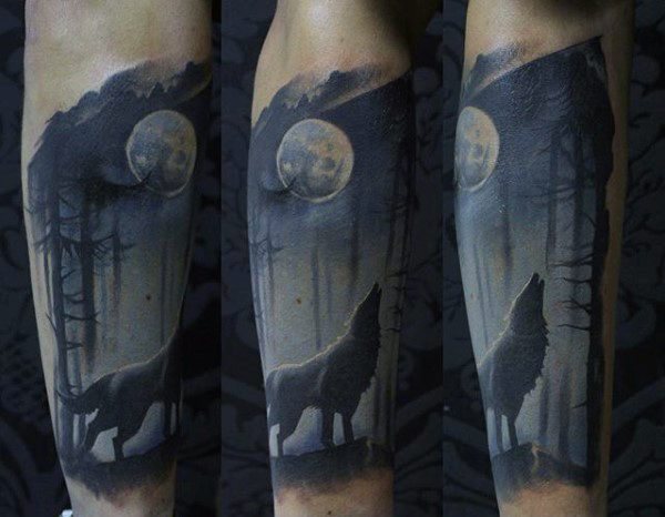 tatuaje lobo antebrazo para hombre 02
