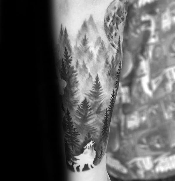 tatuaje lobo antebrazo para hombre 03