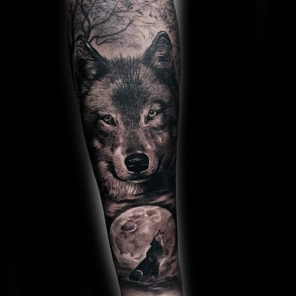 tatuaje lobo antebrazo para hombre 04