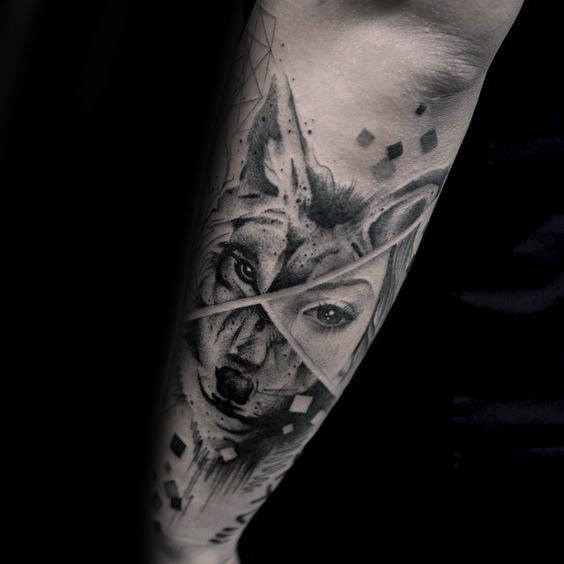 tatuaje lobo antebrazo para hombre 05