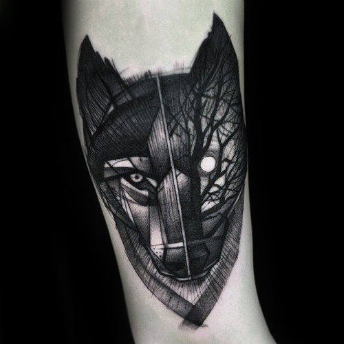 tatuaje lobo antebrazo para hombre 08