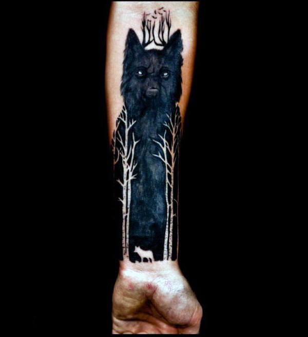 tatuaje lobo antebrazo para hombre 09