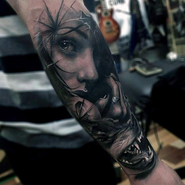 tatuaje lobo antebrazo para hombre 10