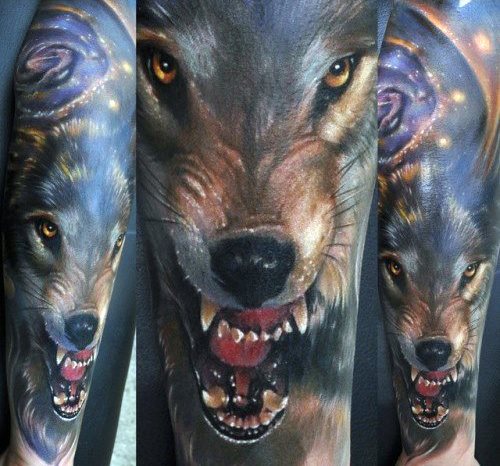 tatuaje lobo antebrazo para hombre 11