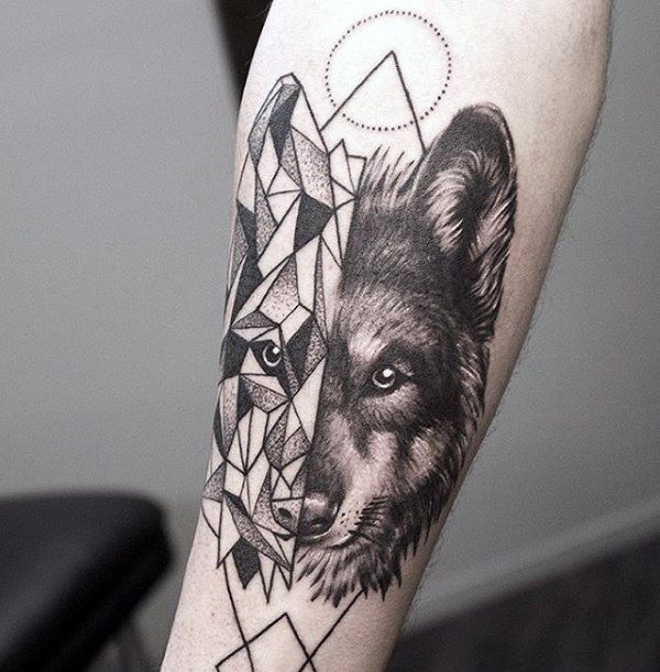 tatuaje lobo antebrazo para hombre 12