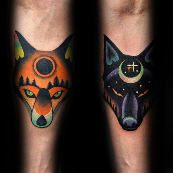 tatuaje lobo antebrazo para hombre 14