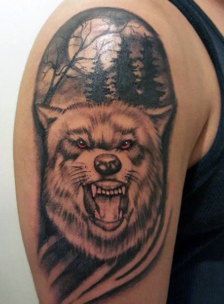 tatuaje lobo para hombre 02