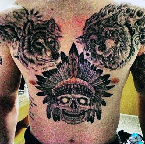 tatuaje lobo para hombre 05
