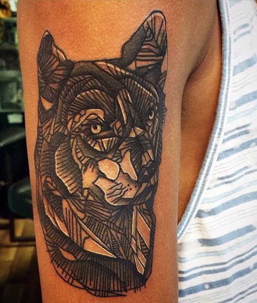 tatuaje lobo para hombre 22