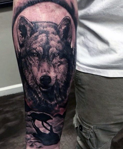 tatuaje lobo para hombre 26
