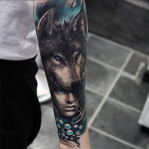 tatuaje lobo para hombre 29