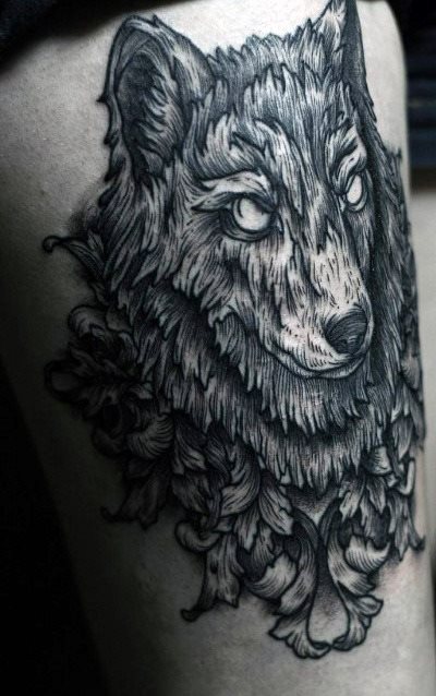tatuaje lobo para hombre 32