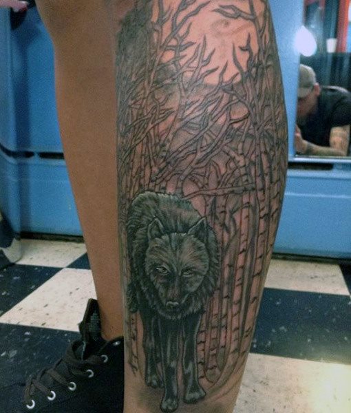 tatuaje lobo para hombre 36