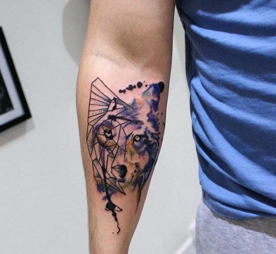 tatuaje lobo para hombre 39