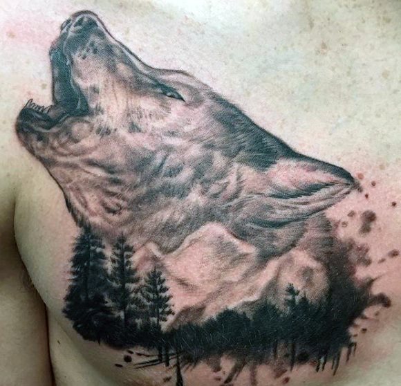 tatuaje lobo para hombre 42
