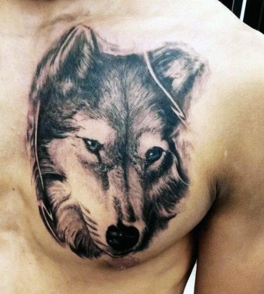 tatuaje lobo para hombre 43
