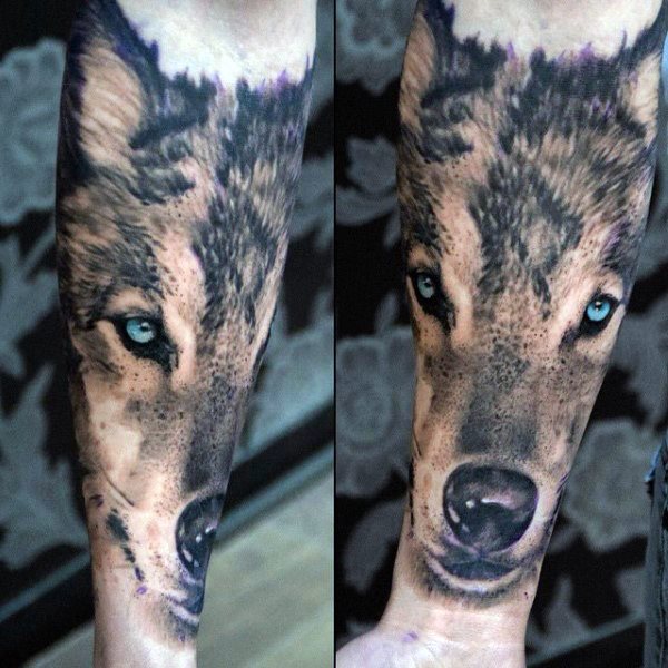 tatuaje lobo para hombre 44
