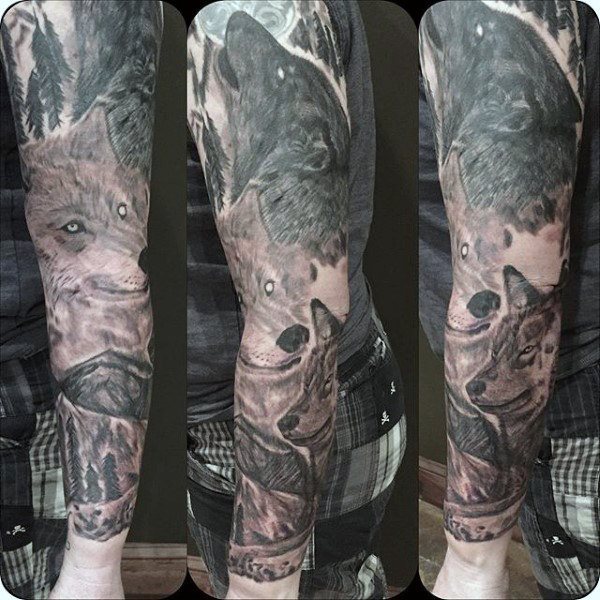tatuaje lobo para hombre 51